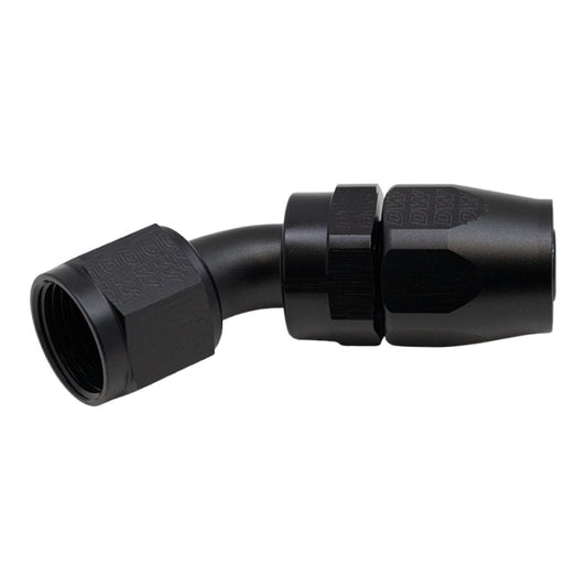 DeatschWerks - DeatschWerks 10AN Female Swivel 45-Degree Hose End CPE - Anodized Matte Black - Demon Performance
