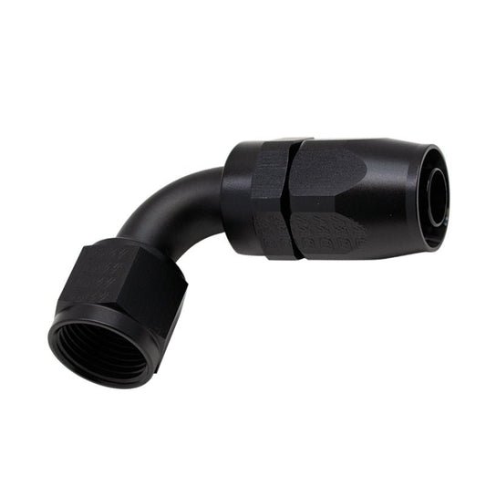 DeatschWerks - DeatschWerks 10AN Female Swivel 90-Degree Hose End CPE - Anodized Matte Black - Demon Performance