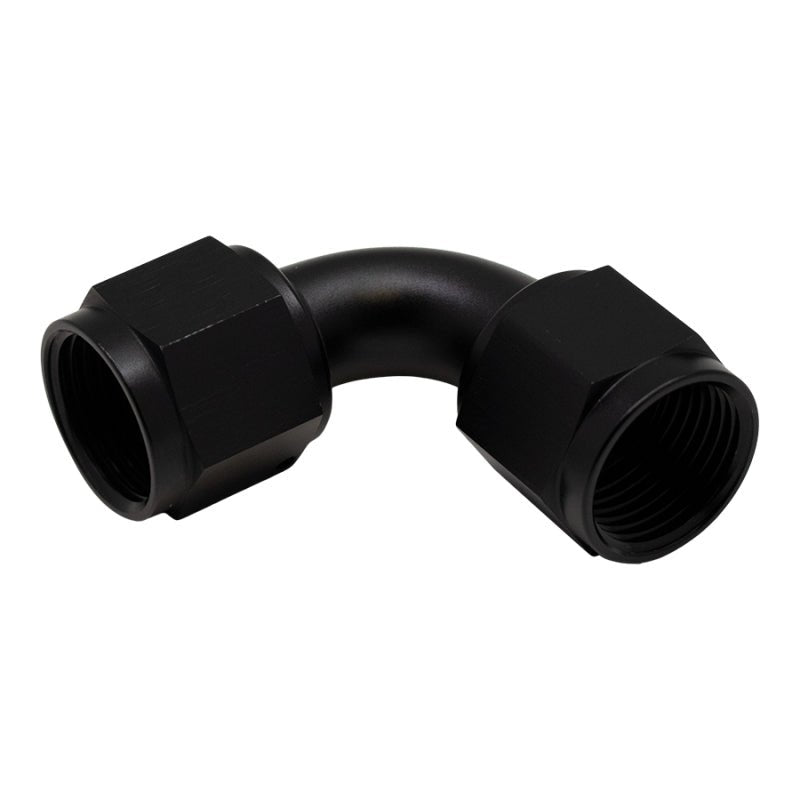 DeatschWerks - DeatschWerks 10AN Flare Female Swivel 90-Degree to 10AN Flare Female Swivel - Anodized Matte Black - Demon Performance