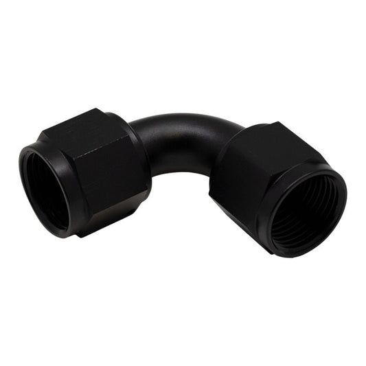 DeatschWerks - DeatschWerks 10AN Flare Female Swivel 90-Degree to 10AN Flare Female Swivel - Anodized Matte Black - Demon Performance