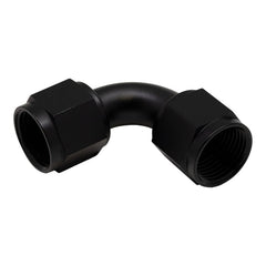 DeatschWerks - DeatschWerks 10AN Flare Female Swivel 90-Degree to 10AN Flare Female Swivel - Anodized Matte Black - Demon Performance