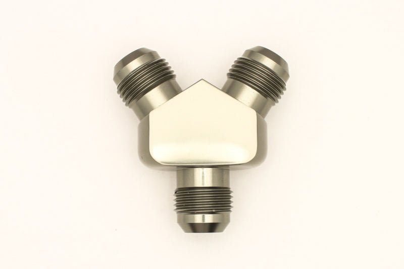 DeatschWerks - DeatschWerks 10AN Male Flare + 10AN Male Flare To 10AN Male Flare Y-Block Fitting - Demon Performance
