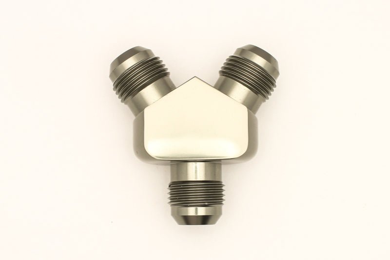 DeatschWerks - DeatschWerks 10AN Male Flare + 10AN Male Flare To 10AN Male Flare Y-Block Fitting - Demon Performance