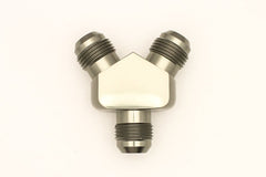DeatschWerks - DeatschWerks 10AN Male Flare + 10AN Male Flare To 10AN Male Flare Y-Block Fitting - Demon Performance