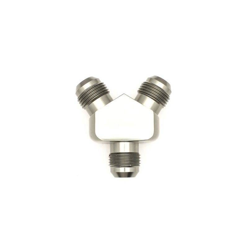 DeatschWerks - DeatschWerks 10AN Male Flare + 10AN Male Flare To 10AN Male Flare Y-Block Fitting - Demon Performance