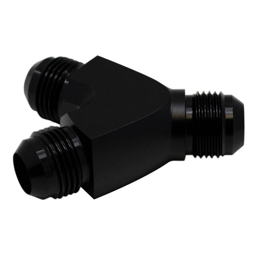 DeatschWerks - DeatschWerks 10AN Male Flare to 10AN Male Flare to 10AN Male Flare Y Fitting - Anodized Matte Black - Demon Performance