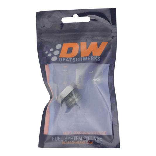 DeatschWerks - DeatschWerks 10AN ORB Male Plug Fitting with 1/8in NPT Gauge Port - Anodized DW Titanium - Demon Performance