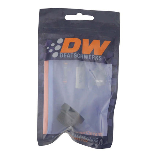 DeatschWerks - DeatschWerks 10AN ORB Male Plug Fitting with 1/8in NPT Gauge Port - Anodized Matte Black - Demon Performance