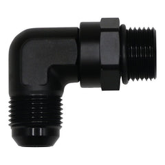 DeatschWerks - DeatschWerks 10AN ORB Male Swivel to 10AN Male Flare 90-Degree Fitting - Anodized Matte Black - Demon Performance