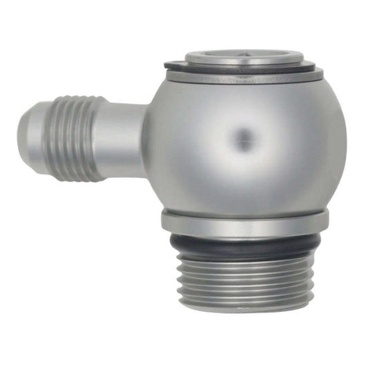 DeatschWerks - DeatschWerks 10AN ORB Male to 6AN Male Flare Low Profile 90-Degree Swivel - Anodized DW Titanium - Demon Performance