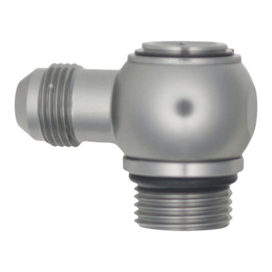 DeatschWerks - DeatschWerks 10AN ORB Male to 8AN Male Flare Low Profile 90-Degree Swivel - Anodized DW Titanium - Demon Performance