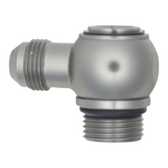DeatschWerks - DeatschWerks 10AN ORB Male to 8AN Male Flare Low Profile 90-Degree Swivel - Anodized DW Titanium - Demon Performance