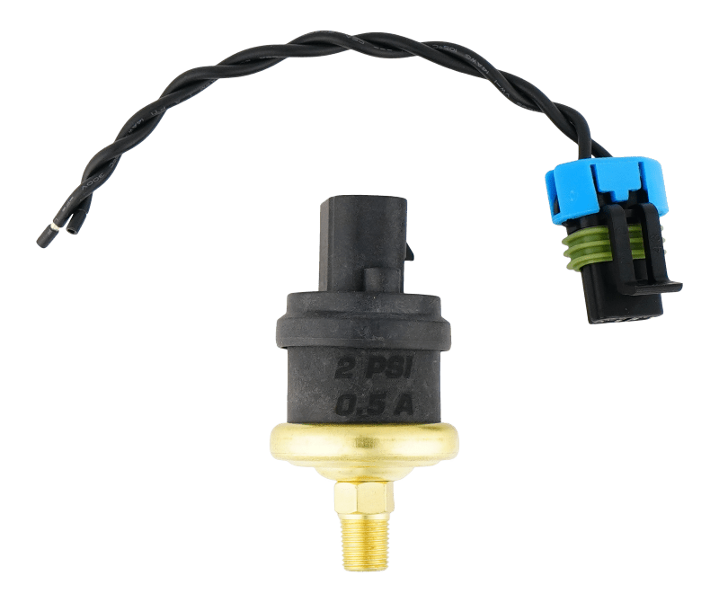 DeatschWerks - DeatschWerks 2psi 1/8th NPT Adjustable (1 - 3psi) Hobbs Switch with Pigtail (0.5A) - Demon Performance