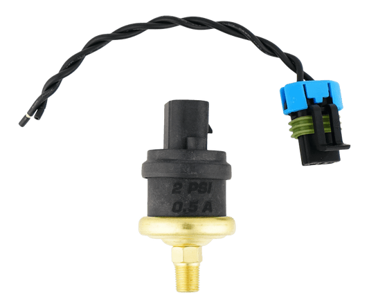 DeatschWerks - DeatschWerks 2psi 1/8th NPT Adjustable (1 - 3psi) Hobbs Switch with Pigtail (0.5A) - Demon Performance