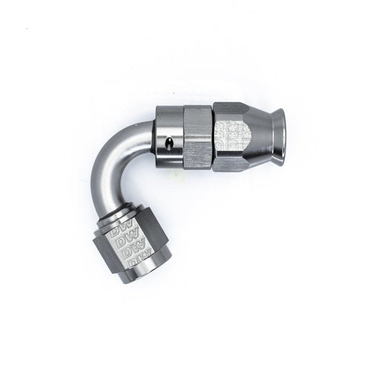 DeatschWerks - DeatschWerks 6 AN Female Flare Swivel 120-Degree Hose End PTFE - Anodized Matte Black - Demon Performance