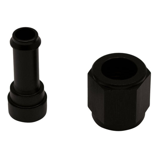 DeatschWerks - DeatschWerks 6AN Female Flare Swivel to 5/16in Single Hose Barb - Anodized Matte Black - Demon Performance