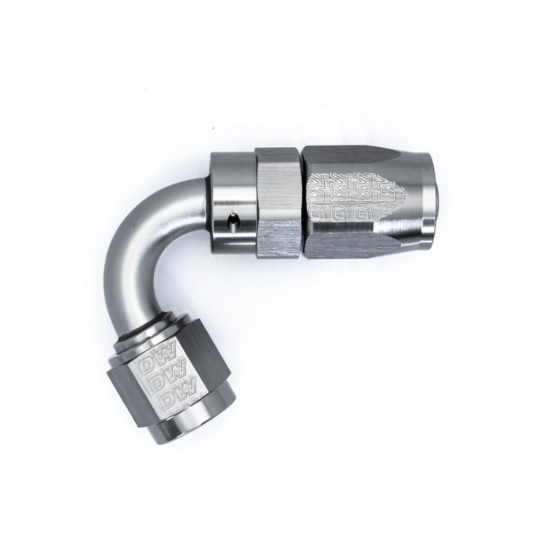 DeatschWerks - DeatschWerks 6AN Female Swivel 120-Degree Hose End CPE - Anodized DW Titanium - Demon Performance