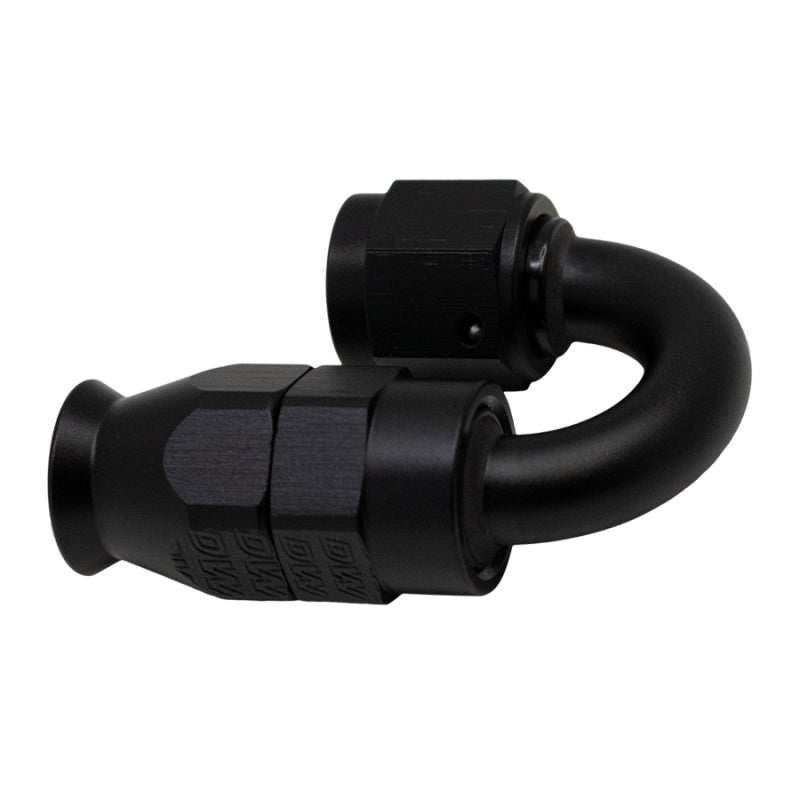 DeatschWerks - DeatschWerks 6AN Female Swivel 180-Degree Hose End PTFE (Incl Olive Insert) - Anodized Matte Black - Demon Performance