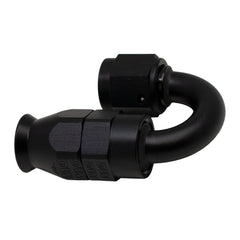 DeatschWerks - DeatschWerks 6AN Female Swivel 180-Degree Hose End PTFE (Incl Olive Insert) - Anodized Matte Black - Demon Performance