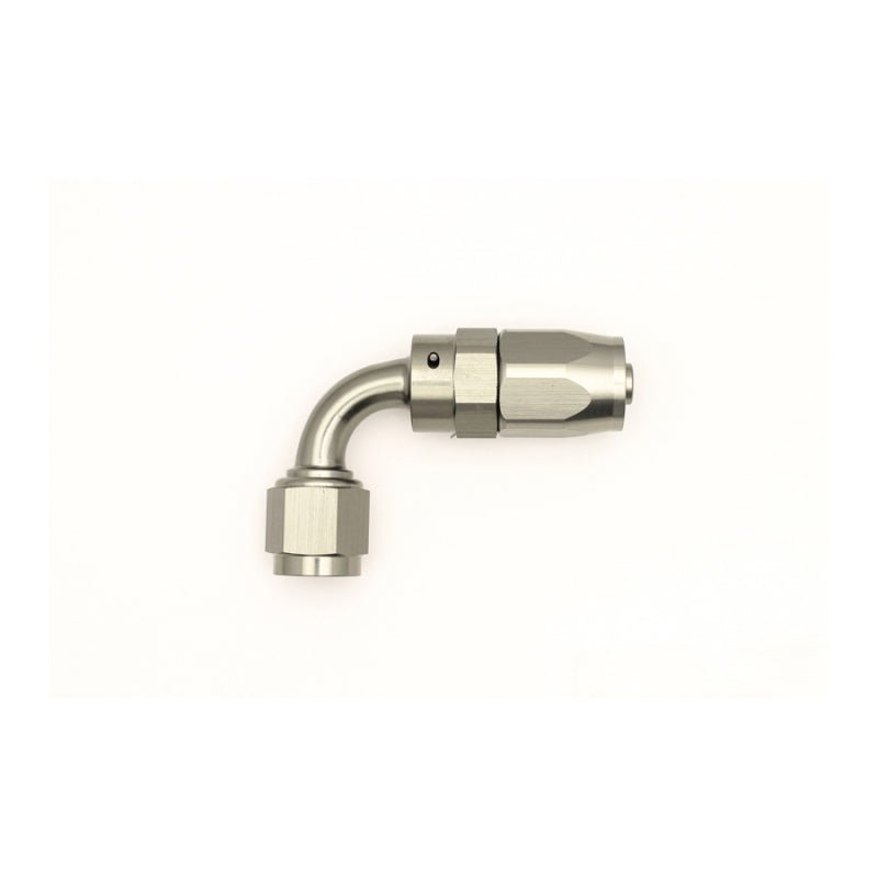 DeatschWerks - DeatschWerks 6AN Female Swivel 90-Degree Hose End CPE - Anodized Matte Black - Demon Performance