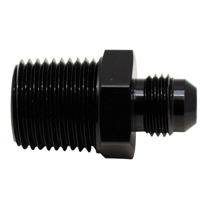 DeatschWerks - DeatschWerks 6AN Male Flare to 1/2in Male NPT Adapter - Anodized Matte Black - Demon Performance