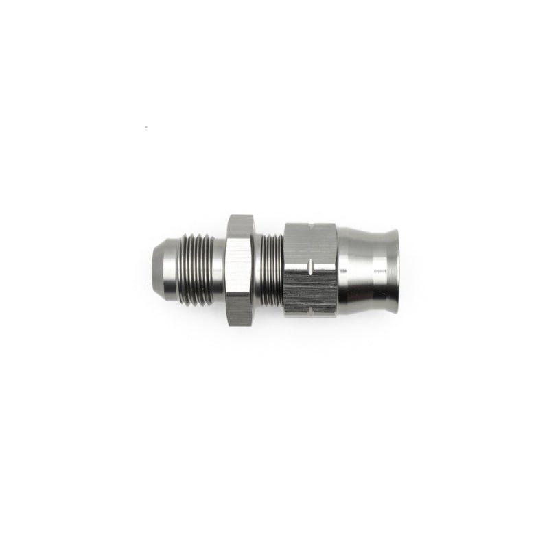 DeatschWerks - DeatschWerks 6AN Male Flare to 3/8in Hardline Compression Adapter - Anodized Matte Black - Demon Performance