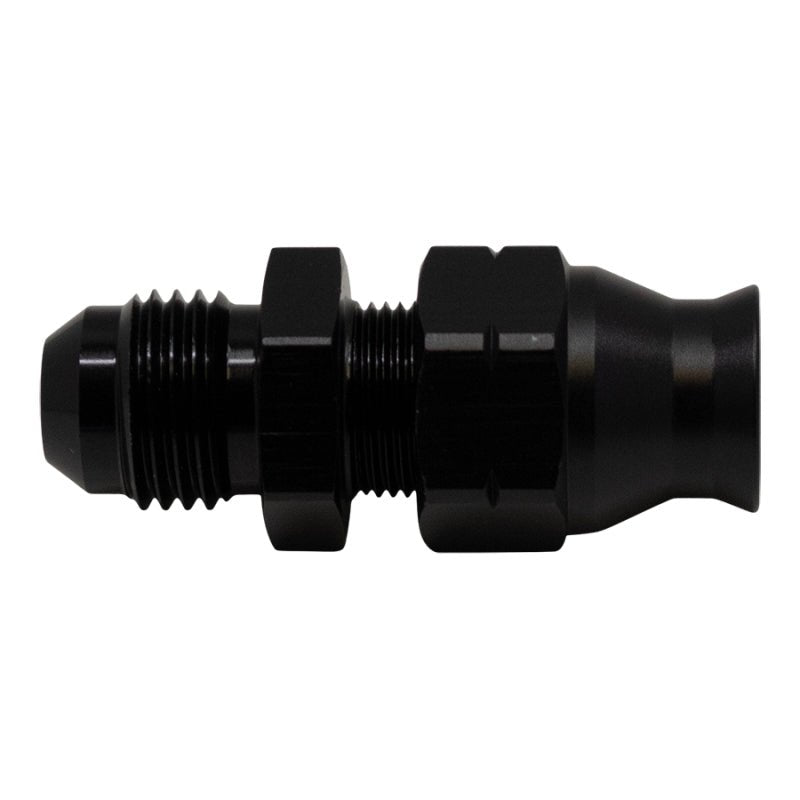DeatschWerks - DeatschWerks 6AN Male Flare to 5/16in Hardline Compression Adapter - Anodized Matte Black - Demon Performance