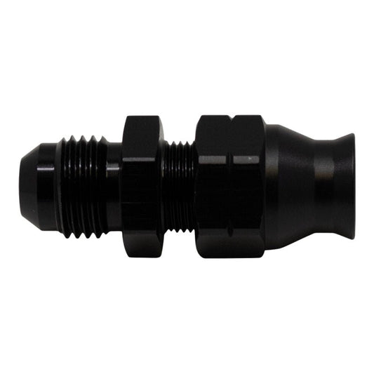 DeatschWerks - DeatschWerks 6AN Male Flare to 5/16in Hardline Compression Adapter - Anodized Matte Black - Demon Performance