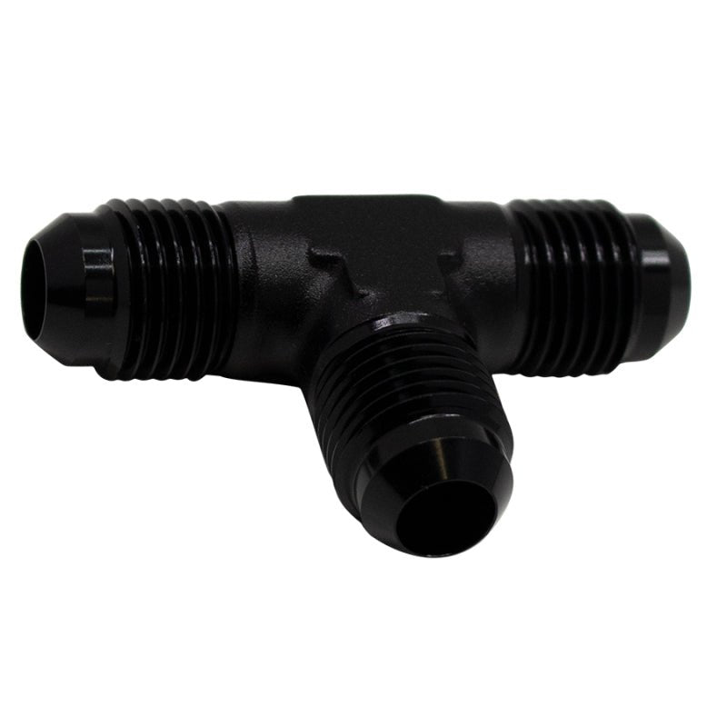 DeatschWerks - DeatschWerks 6AN Male Flare to 6AN Male Flare to 6AN Male Flare Tee Fitting - Anodized Matte Black - Demon Performance