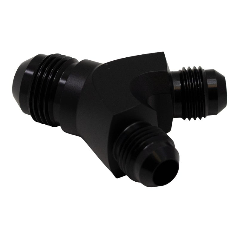 DeatschWerks - DeatschWerks 6AN Male Flare to 6AN Male Flare to 8AN Male Flare Y Fitting - Anodized Matte Black - Demon Performance