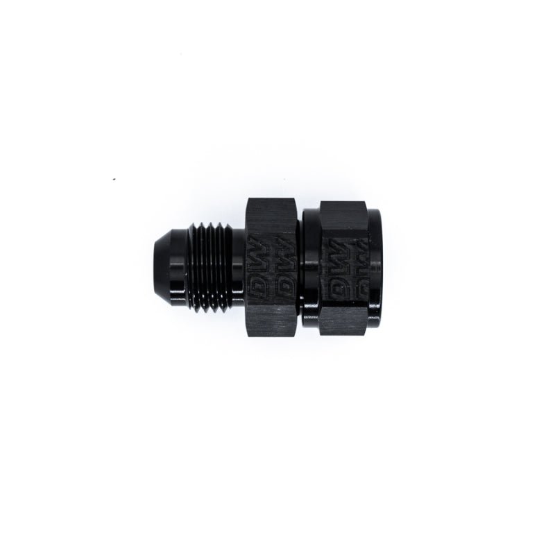 DeatschWerks - DeatschWerks 6AN Male Flare to Fuel Pump Outlet Barb Adapter - Anodized Matte Black - Demon Performance