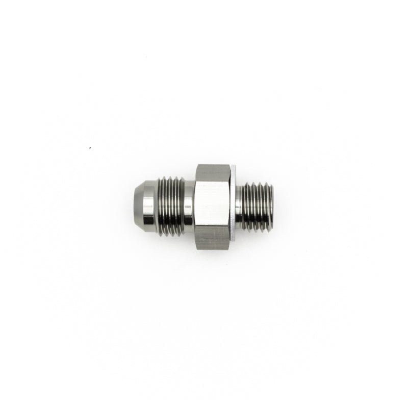DeatschWerks - DeatschWerks 6AN Male Flare to M12 X 1.5 Male Metric Adapter (Incl Washer) - Anodized Matte Black - Demon Performance