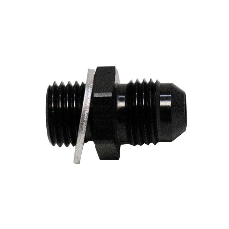 DeatschWerks - DeatschWerks 6AN Male Flare to M14 X 1.5 Male Metric Adapter (Incl Washer) - Anodized Matte Black - Demon Performance