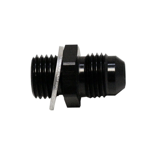 DeatschWerks - DeatschWerks 6AN Male Flare to M14 X 1.5 Male Metric Adapter (Incl Washer) - Anodized Matte Black - Demon Performance