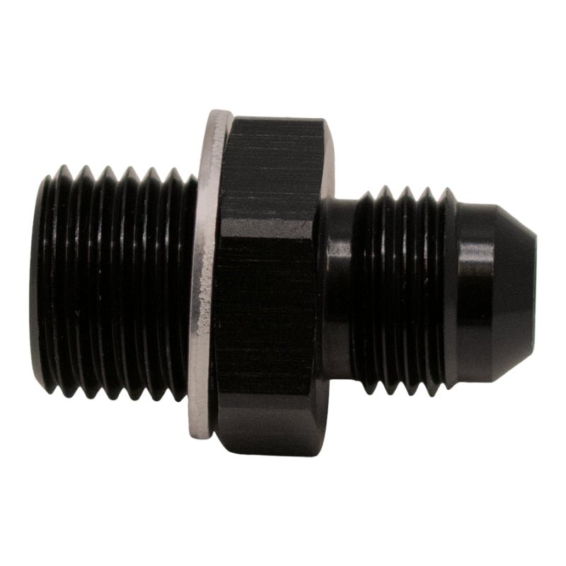 DeatschWerks - DeatschWerks 6AN Male Flare to M16 X 1.5 Male Metric Adapter (Incl Washer) - Anodized Matte Black - Demon Performance