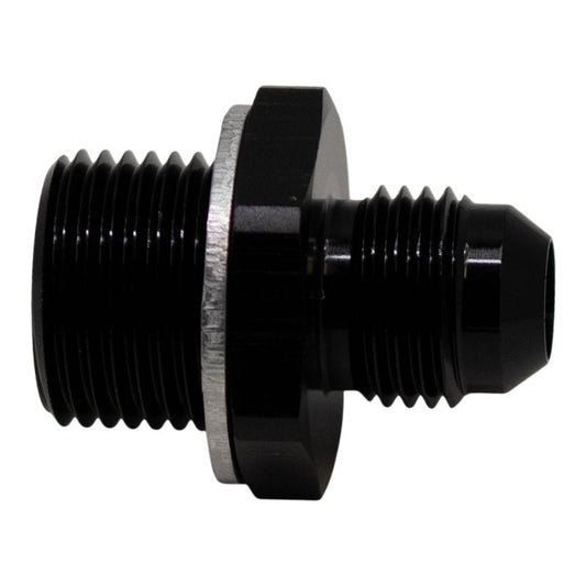 DeatschWerks - DeatschWerks 6AN Male Flare to M18 X 1.5 Male Metric Adapter (Incl Washer) - Anodized Matte Black - Demon Performance
