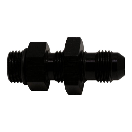 DeatschWerks - DeatschWerks 6AN O-Ring Male to 6AN Male Flare Bulkhead Include Nut - Anodized Matte Black - Demon Performance