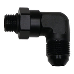 DeatschWerks - DeatschWerks 6AN ORB Male Swivel to 8AN Male Flare 90-Degree - Anodized Matte Black - Demon Performance
