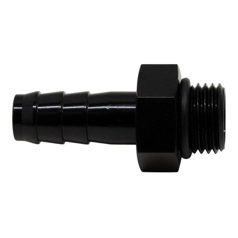 DeatschWerks - DeatschWerks 6AN ORB Male to 3/8in Male Triple Barb Fitting (Incl O-Ring) - Anodized Matte Black - Demon Performance