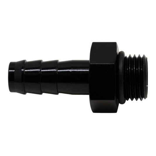 DeatschWerks - DeatschWerks 6AN ORB Male to 3/8in Male Triple Barb Fitting (Incl O-Ring) - Anodized Matte Black - Demon Performance