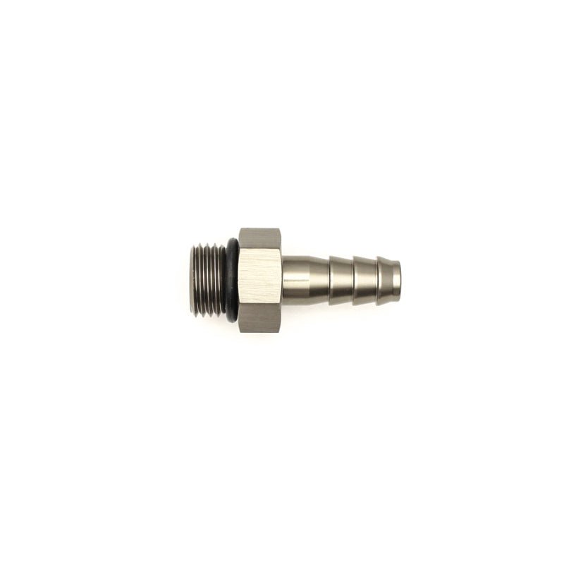 DeatschWerks - DeatschWerks 6AN ORB Male to 5/16in Male Triple Barb Fitting (Incl O-Ring) - Anodized Matte Black - Demon Performance