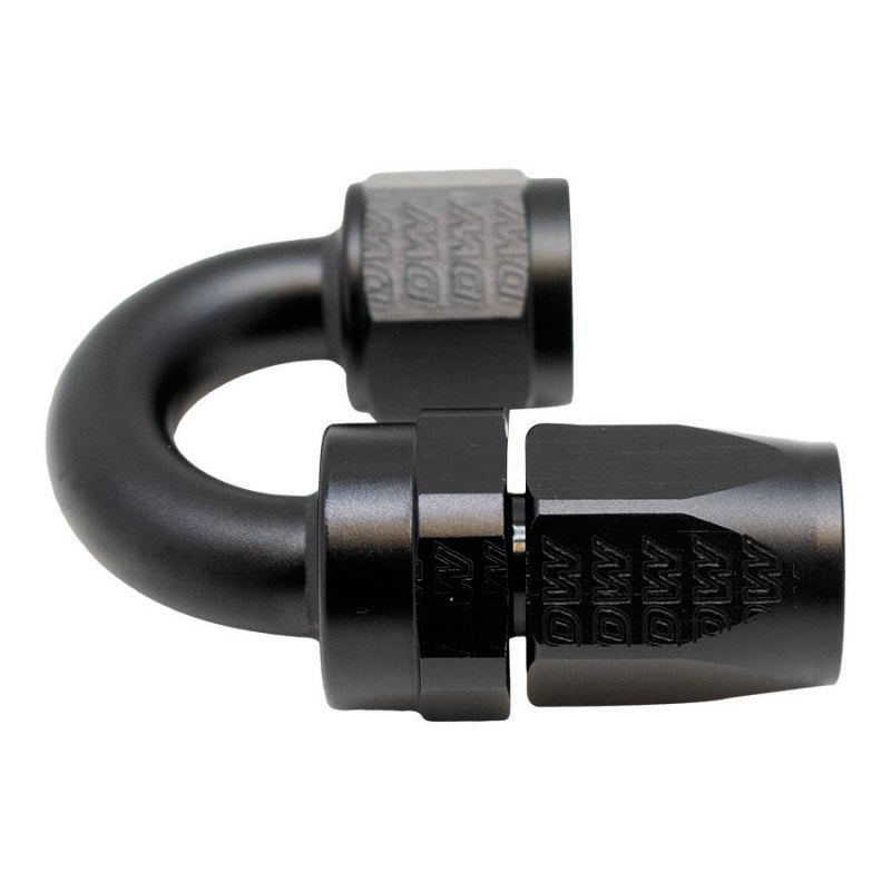 DeatschWerks - DeatschWerks 8AN Female Swivel 180-Degree Hose End CPE - Anodized Matte Black - Demon Performance