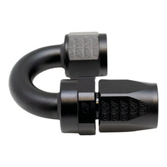 DeatschWerks - DeatschWerks 8AN Female Swivel 180-Degree Hose End CPE - Anodized Matte Black - Demon Performance