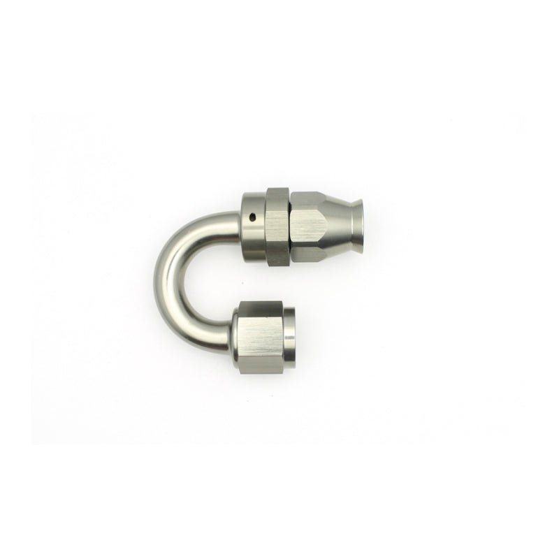 DeatschWerks - DeatschWerks 8AN Female Swivel 180-Degree Hose End PTFE (Incl Olive Insert) - Anodized Matte Black - Demon Performance