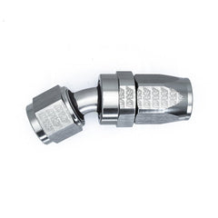 DeatschWerks - DeatschWerks 8AN Female Swivel 30-Degree Hose End CPE - Anodized Titanium - Demon Performance