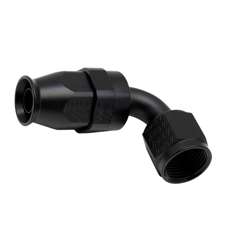 DeatschWerks - DeatschWerks 8AN Female Swivel 90-Degree Hose End PTFE (Incl 1 Olive Insert) - Anodized Matte Black - Demon Performance