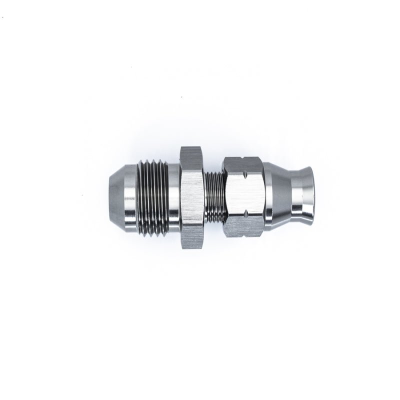 DeatschWerks - DeatschWerks 8AN Male Flare to 5/16in Hardline Compression Adapter - Anodized Matte Black - Demon Performance