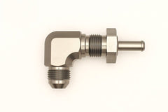 DeatschWerks - DeatschWerks 8AN Male Flare To 5/16in. Male Barb Bulkhead Adapter 90-Degree (Incl. Nut) - Demon Performance