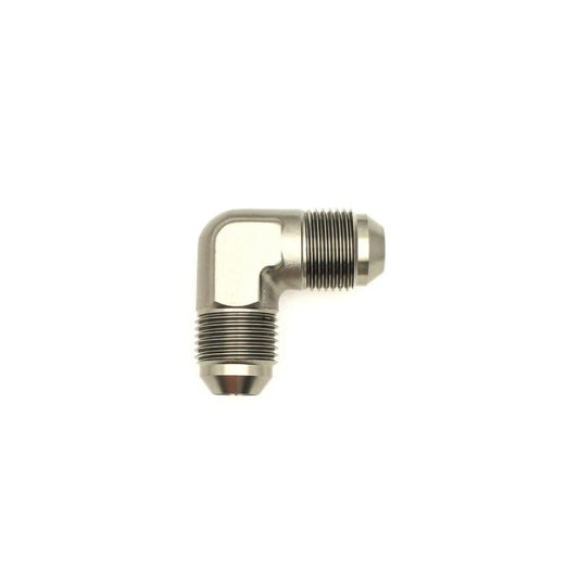 DeatschWerks - DeatschWerks 8AN Male Flare to 8AN Male Flare 90-Degree Fitting - Anodized Matte Black - Demon Performance