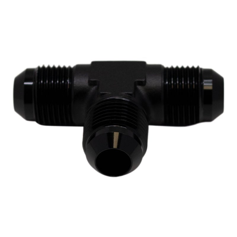 DeatschWerks - DeatschWerks 8AN Male Flare to 8AN Male Flare to 8AN Male Flare Tee Fitting - Anodized Matte Black - Demon Performance
